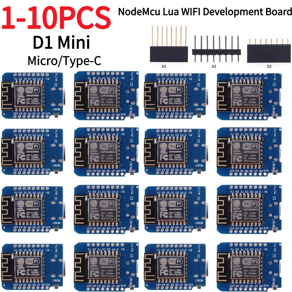 1-10Pcs D1 Mini ESP-12F ESP8266 Development Board Support OTA Launch Wifi Development Board for Arduino Compatible with WeMos