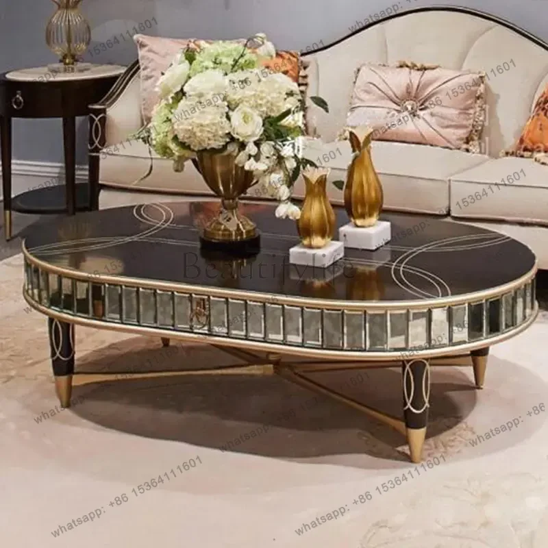 Factory Direct Sales Small Italian Coffee Table Extendable Vintage Space Black Coffee Table Center Luxury Saving Meuble Salon Li
