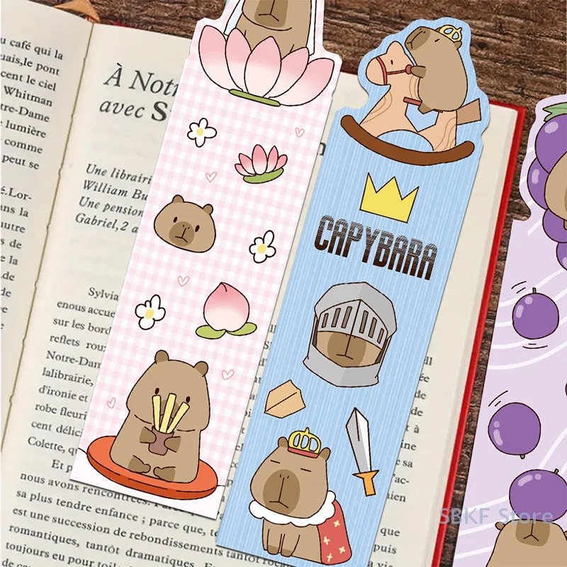 30Pcs Kawaii Capybara Cartoon Bookmarks, Exclusive Page Clips, Aesthetic Student Stationery, Fashionable Gift Items
