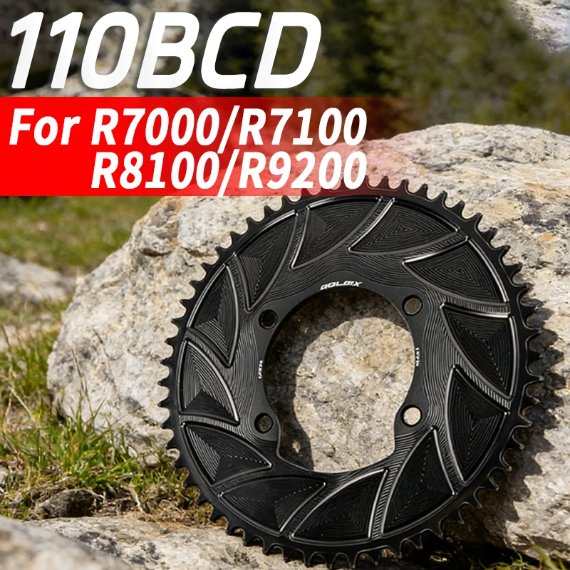 

110 BCD 4 Bolt Chainring 3mm Offset 46t 48t 50t 52t 54t 56t Sprocket Aero for Shimano R7000 R7100 R8100 R9200 1X