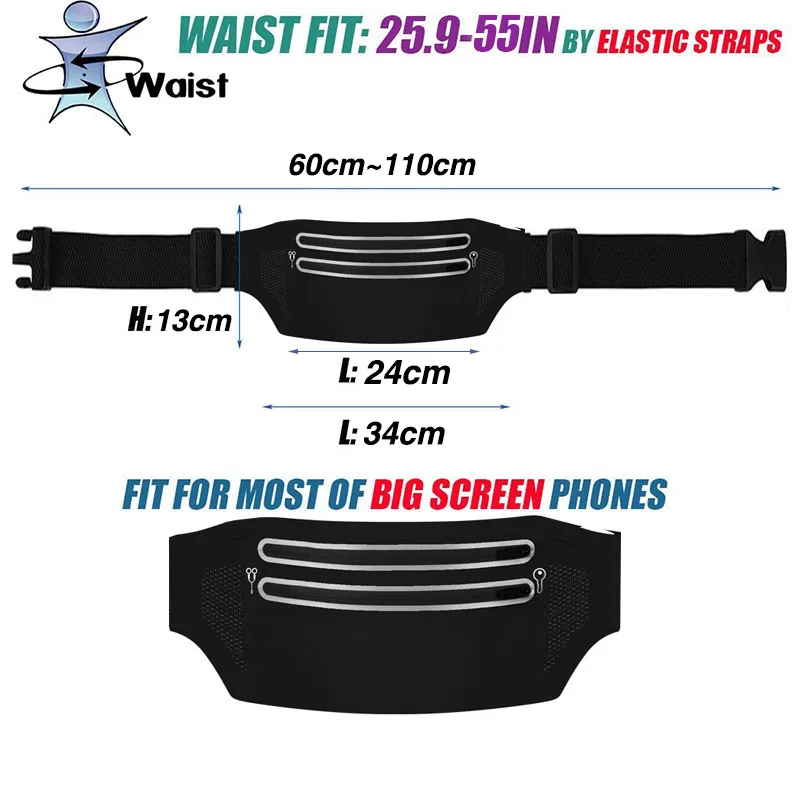 Outdoor Sport Hidden Waist Bag Travel Lightweight Phone Storage Belt Bag Ultra-Thin Fanny Pack Women Running Waist Pouch