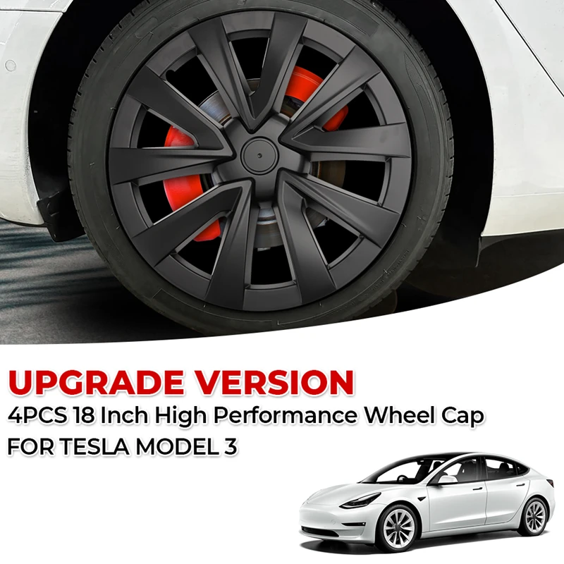 4PCS HubCap 18 Inch Performance Wheel Caps Automobile Replacemen Hub Cap Full Rim Cover Accessories for Tesla Model 3 2021-2024