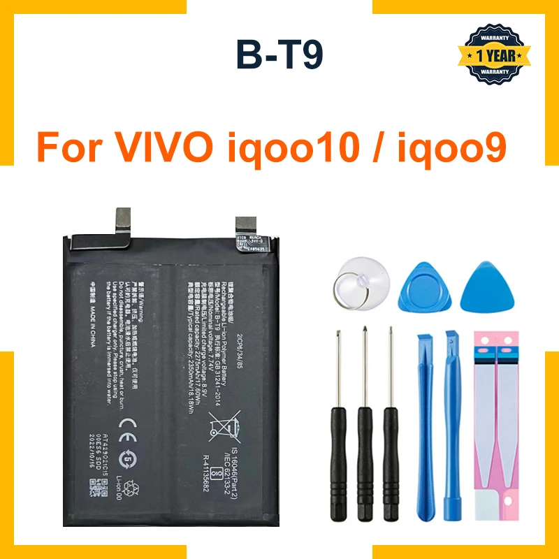 B-T9 Battery For VIVO iQOO 9 Repair Part Original Capacity Mobile Phone Batteries Bateria