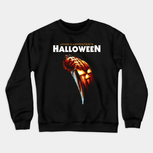

Осенне-зимняя толстовка с круглым вырезом из чистого хлопка John Carpenter's Halloween — тематический принт, идеально подходит для Die — Hard Fans