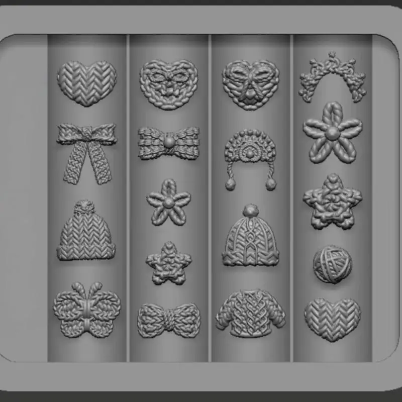 Moule à ongles en Silicone 3D à motif rétro, 1 pièce, bricolage, tissage de pulls, nœuds, Design floral, modèle Transparent pour décoration des ongles