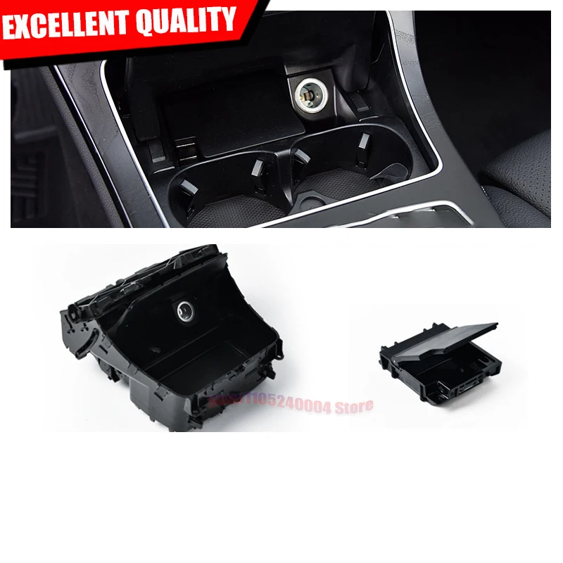 OEM Style For Mercedes Benz C-Class GLC W205 Central Armrest Box Ashtray And Center Control Cup Holder Decorative Strip