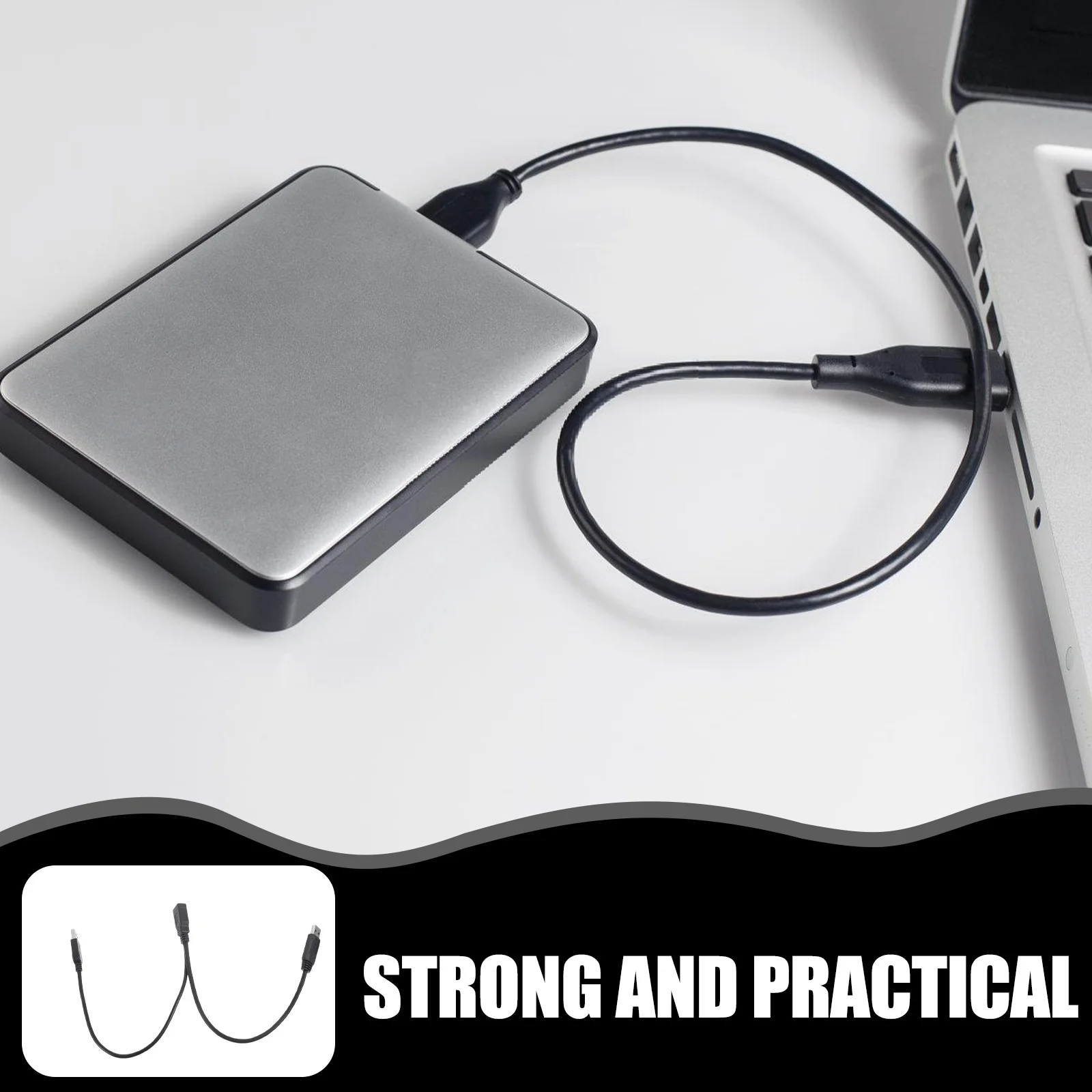 كابل محول USB 2 في 1 عالي التحمل Y بطول ممتد للقرص الصلب المحمول مقسم USB موثوق به مع مزدوج