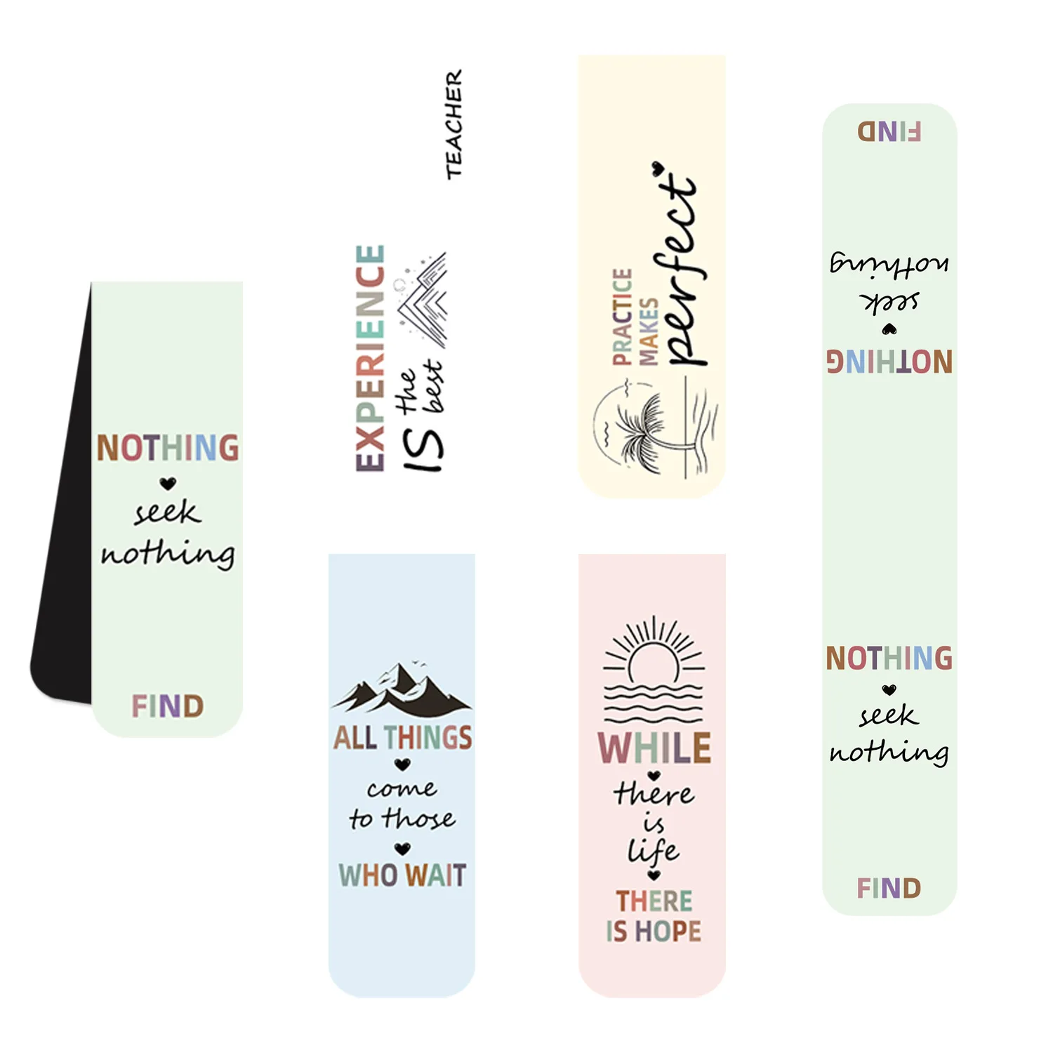4 Stück inspirierende Phrase-Serie, magnetisches Lesezeichen, 4 Stück inspirierende Phrase-Serie, magnetisches Lesezeichen, Leseseiten, Bücher, Annota