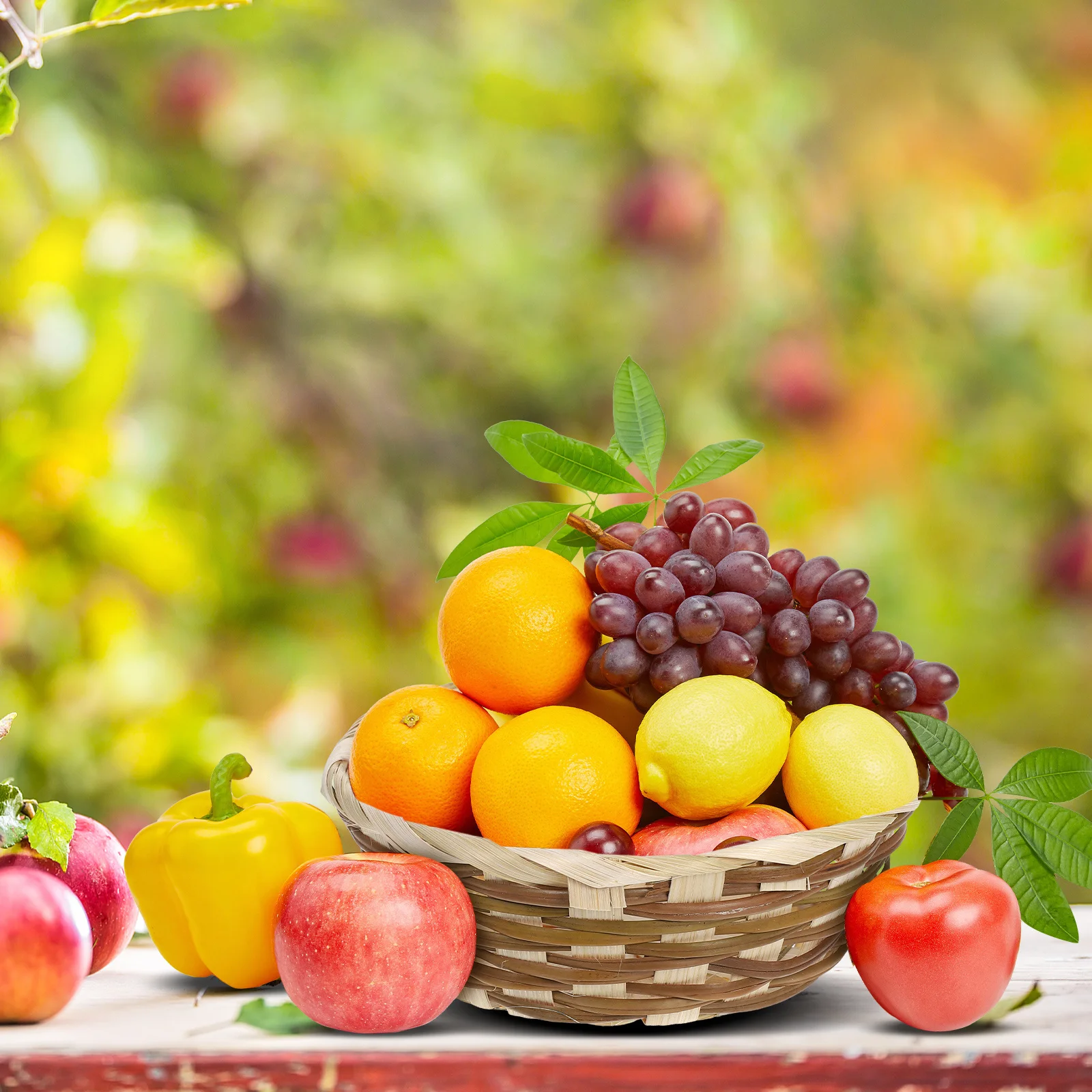 المنسوجة يدويا الخيزران سلة فاكهة صينية تخزين الخبز للمطبخ كونترتوب الخضار وجبة خفيفة المنظم الزخرفية المنسوجة سلة الغذاء