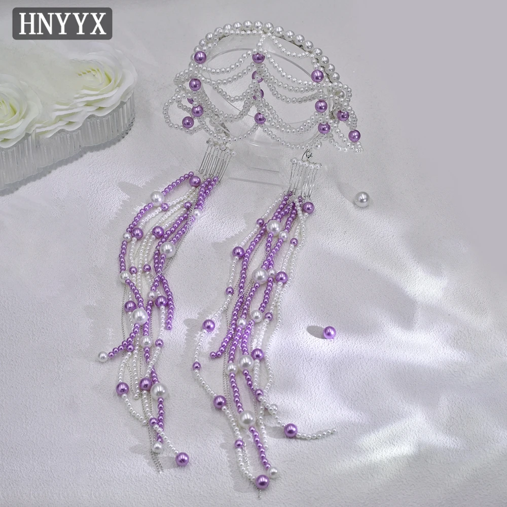 YouLaPan ブライダルウェディングヘッドバンド手作りビーズ織りエレガントなレディースブライドメイド宴会ダンスパーティー髪飾り YXA221