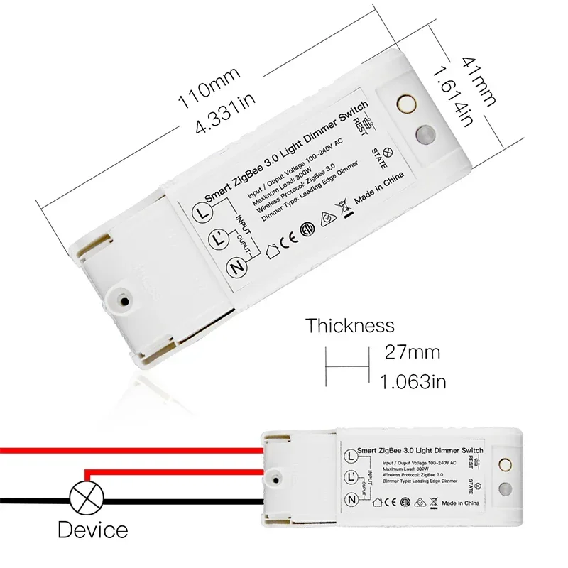 DIY Zigbee Smart Home Automation Dimmer Switch Remote Control Work with Echo Plus Alexa SmartThings Fit for Most Zigbee 3.0 Hub