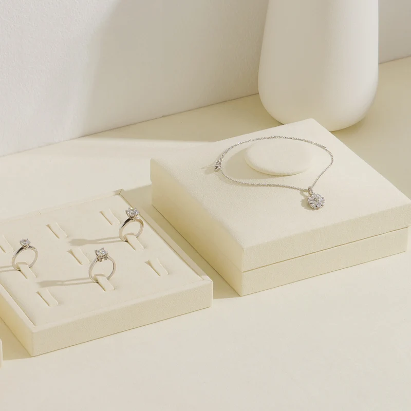 MISHITU Microfiber Jewelry Storage Tray Ring Earring Necklace Watch Diamond Jewelry Display Stand Organizer Jewellry Storage Box