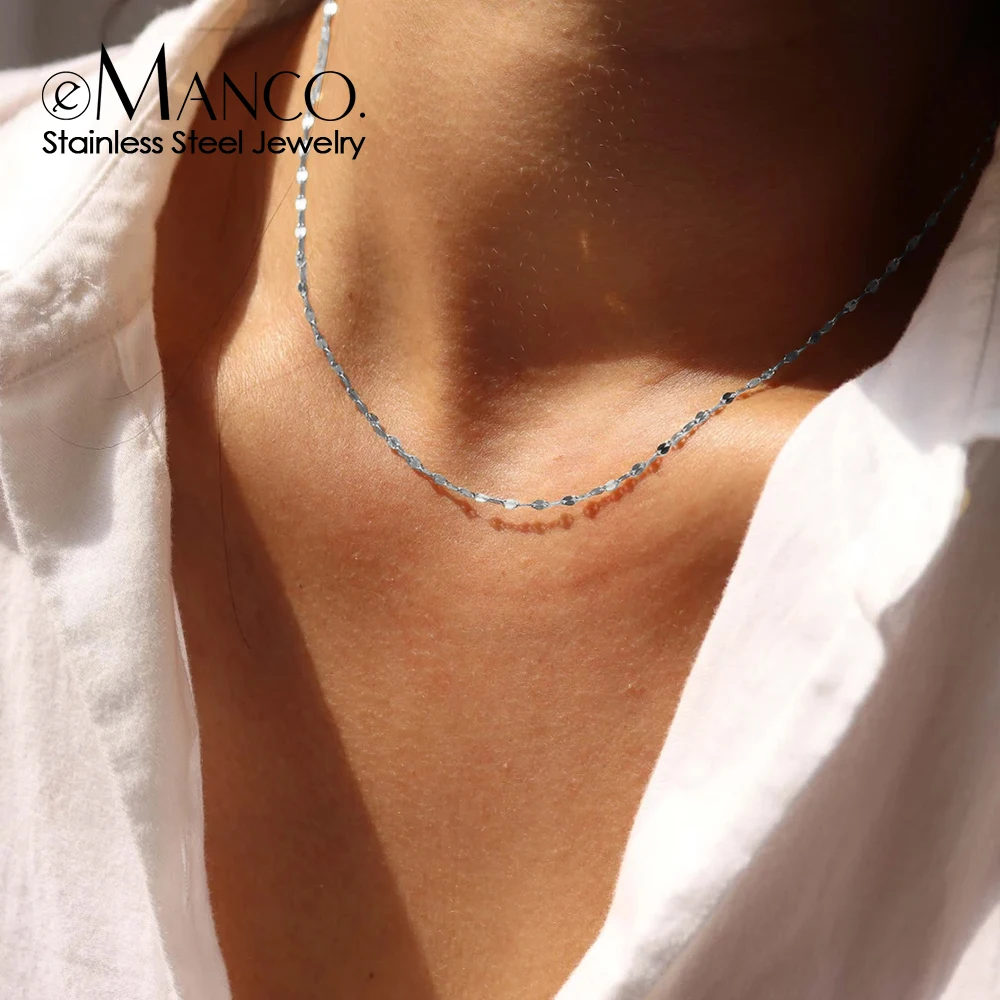 eManco Stainless Steel Necklace for Women Pendant Women Jewelry Chain  Silver Color  Chain of lace Wholesale or dropshipping