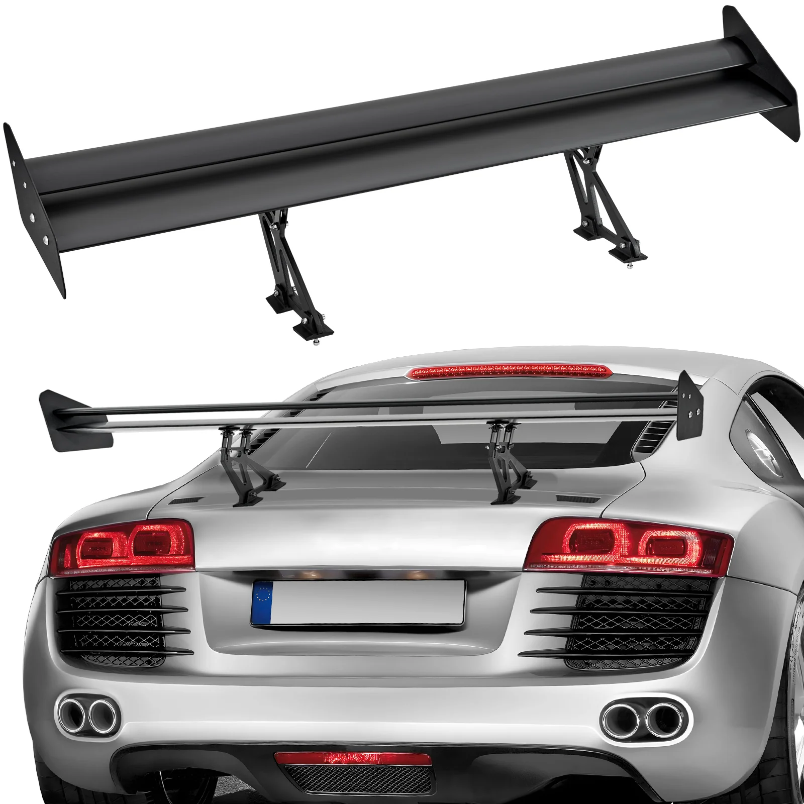 

SucceBuy GT Wing Car Spoiler 53.1 inch Universal Spoiler with Double Deck Adjustable Lightweight Aluminum Car Rear Spoiler Wing