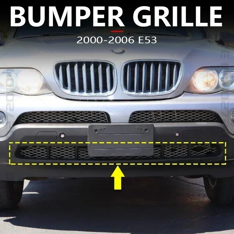 for 2000-2006 E53 BMW X5 3.0i 4.4i 4.6is Lower Front Bumper Grille Grid Mesh 51117005800 51117111767