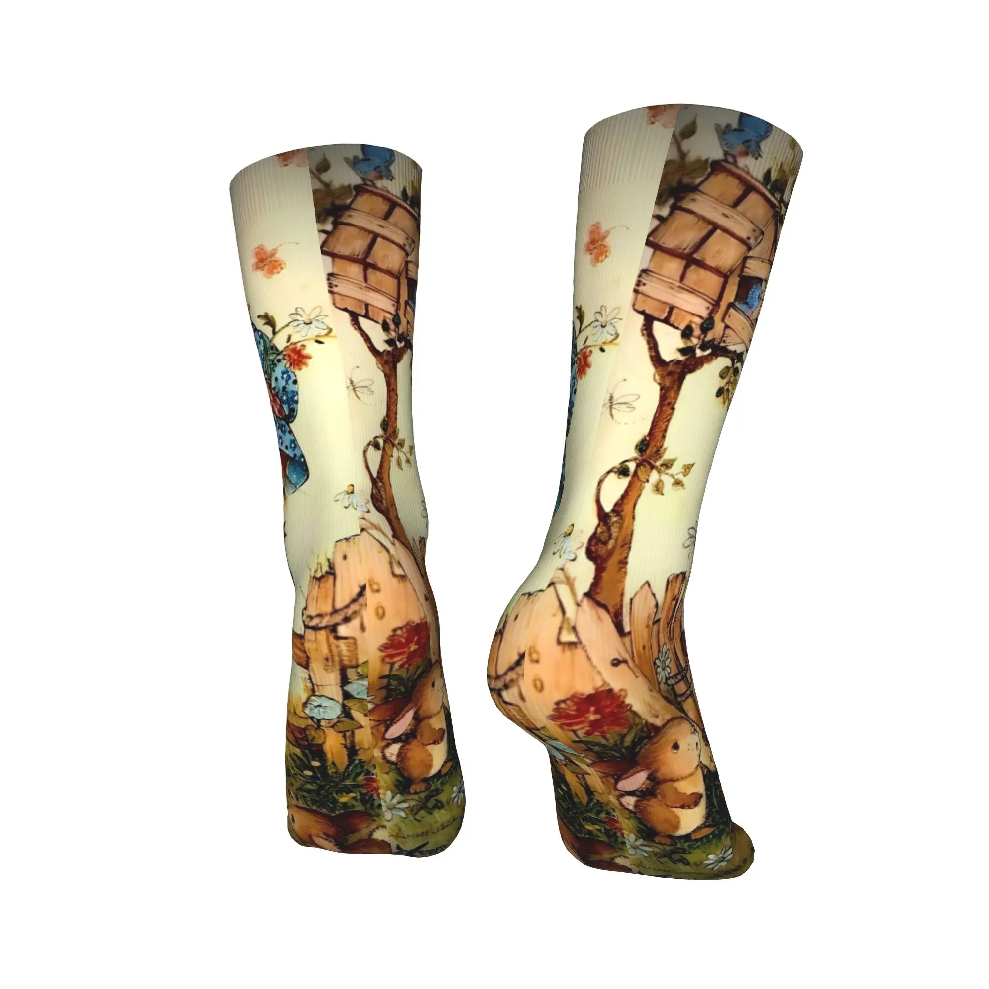 Sarah Kay With Cat Knitted Socks  Anti Bacterial Stockings Men Comfortable Cycling Socks Autumn Casual Design Socks