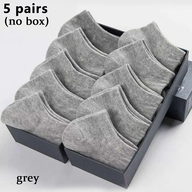 5 Pairs/Lot Low Cut Men Socks Solid Color Black White Gray Breathable Cotton Sports Socks Male Short Socks Women Men