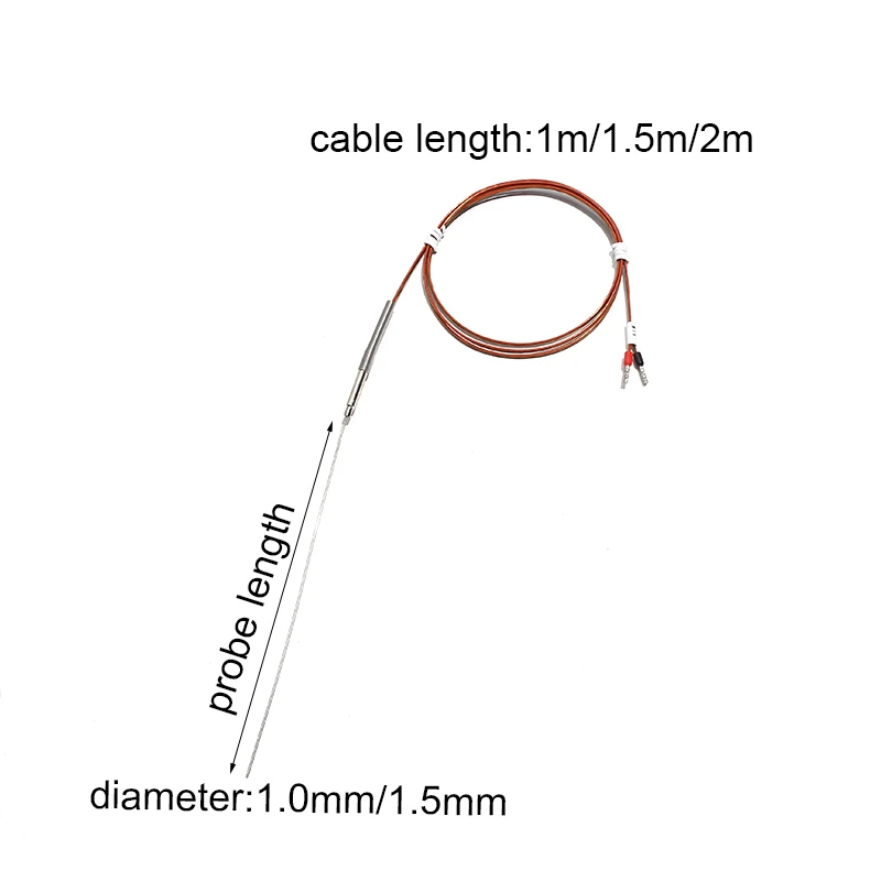 1PC J Type Hot Runner Thermocouple High Temperature Needle Probe 1.0mm Armored Thermometer 1.5mm Metal Head image 2