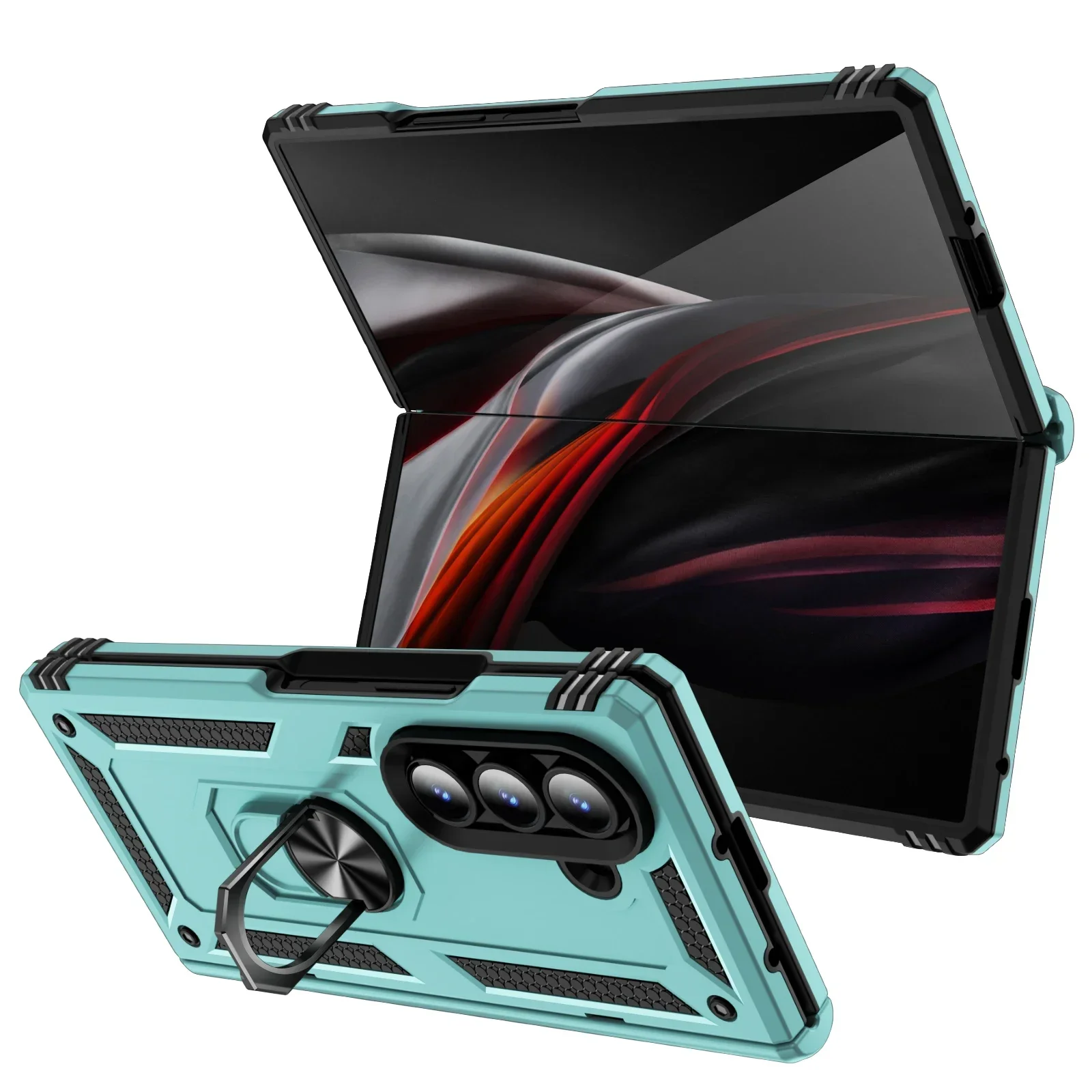 Amor Stoßfeste Hülle für Samsung Galaxy Z Fold 8 Ultra 7 6 5 Harte Ringhalter-Handyhülle mit Scharnierschutz – Detail 17