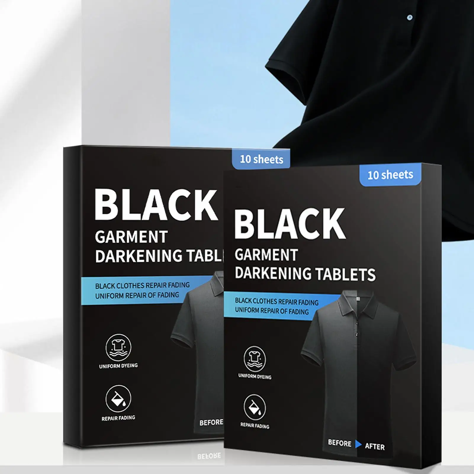 Black Laundry Tablets Color Catcher Sheets 10 PCS Count Fabric Guard Black Clothing Color Restorer Sheet For Trouser Quilt Cover