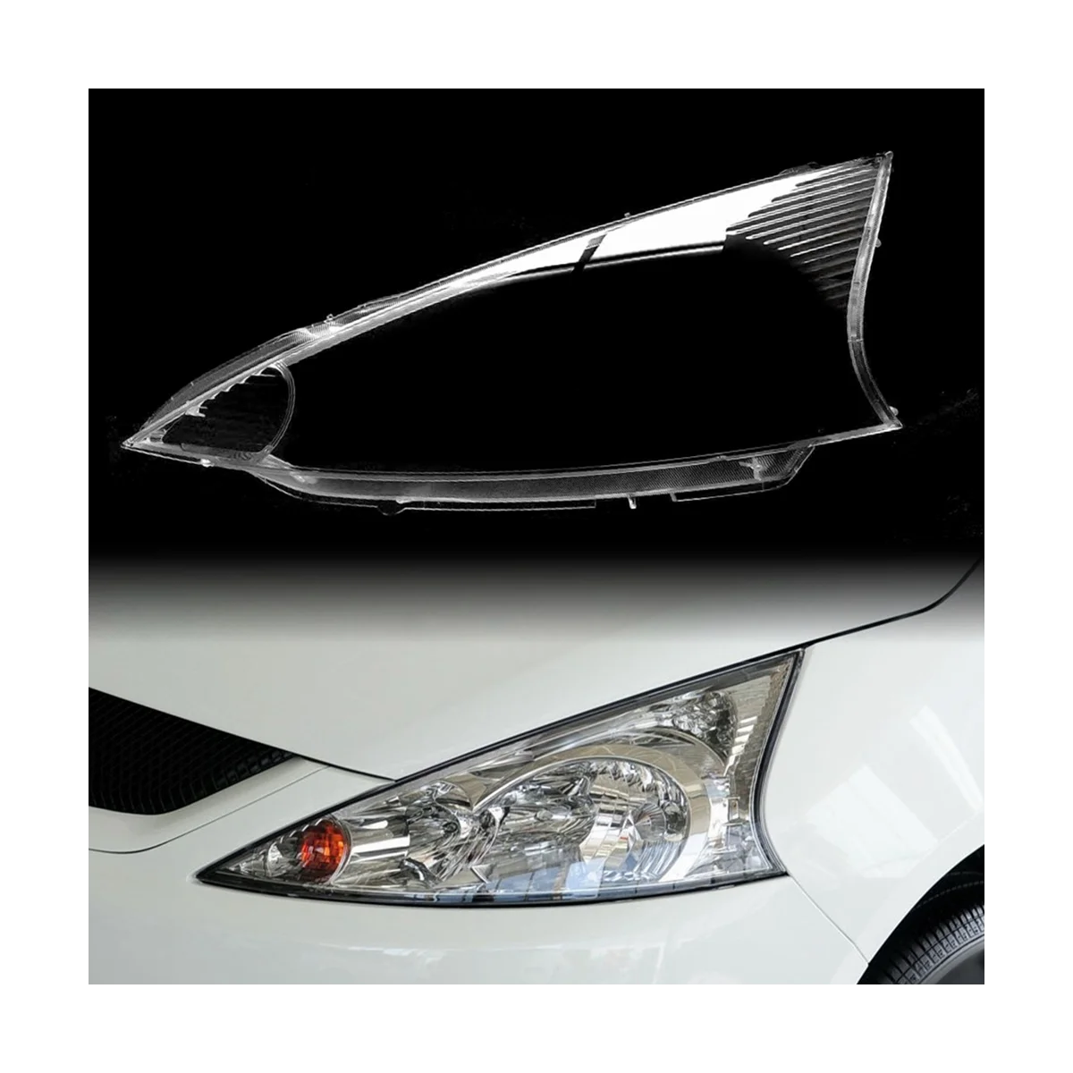 Car Left Headlight Cover Head Light Shade Transparent Lampshade Lamp Shell Dust Cover for Mitsubishi Grandis 2004-2009