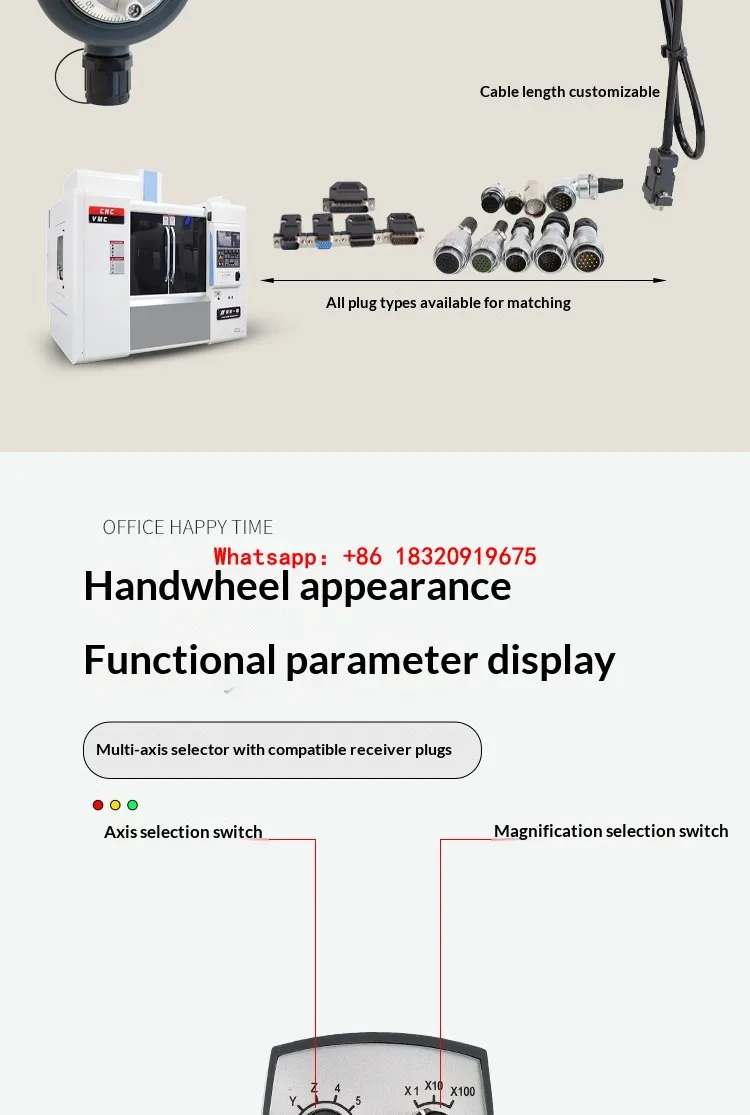 Cyclmotion General 7Axis Wireless Electronic MPG Manual Pulse Generator Support MITSUBISHI SIEMENS FANUC NEWKER Syntec 24VPLC