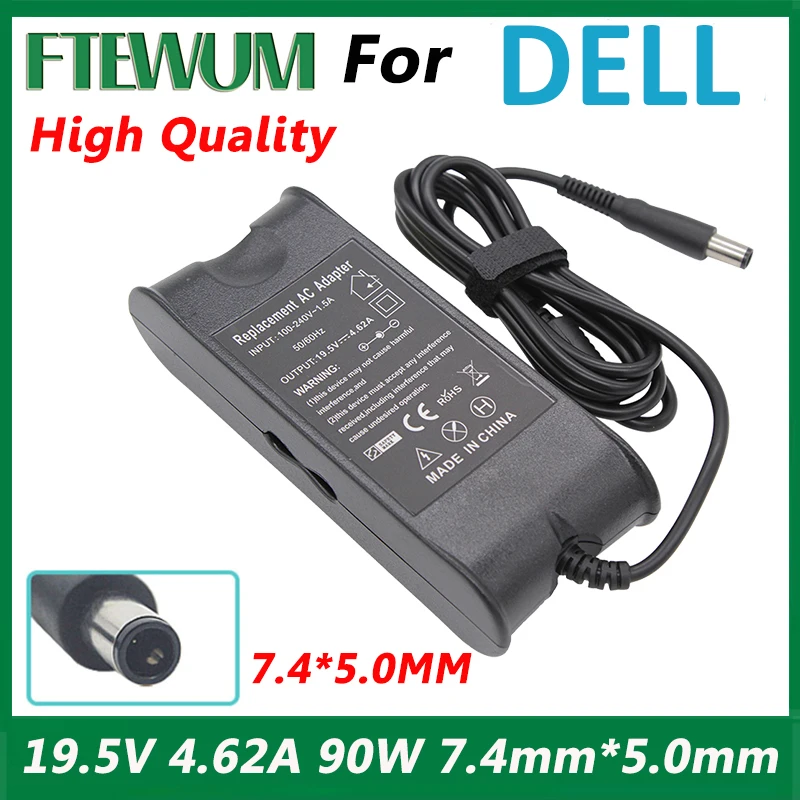 19.5V 4.62A 90W 7.4*5.0mm Laptop Charger Adapter For Dell Inspiron n51,E4300 E5410 E6320 E6400 E6430 3521 Notebook Power Supply