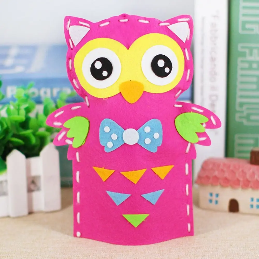 

Cute Non-woven Hand Puppets Nylon Plastic DIY Crafts Toys Animal Teaching Aids Handmade Material Bags Birthday