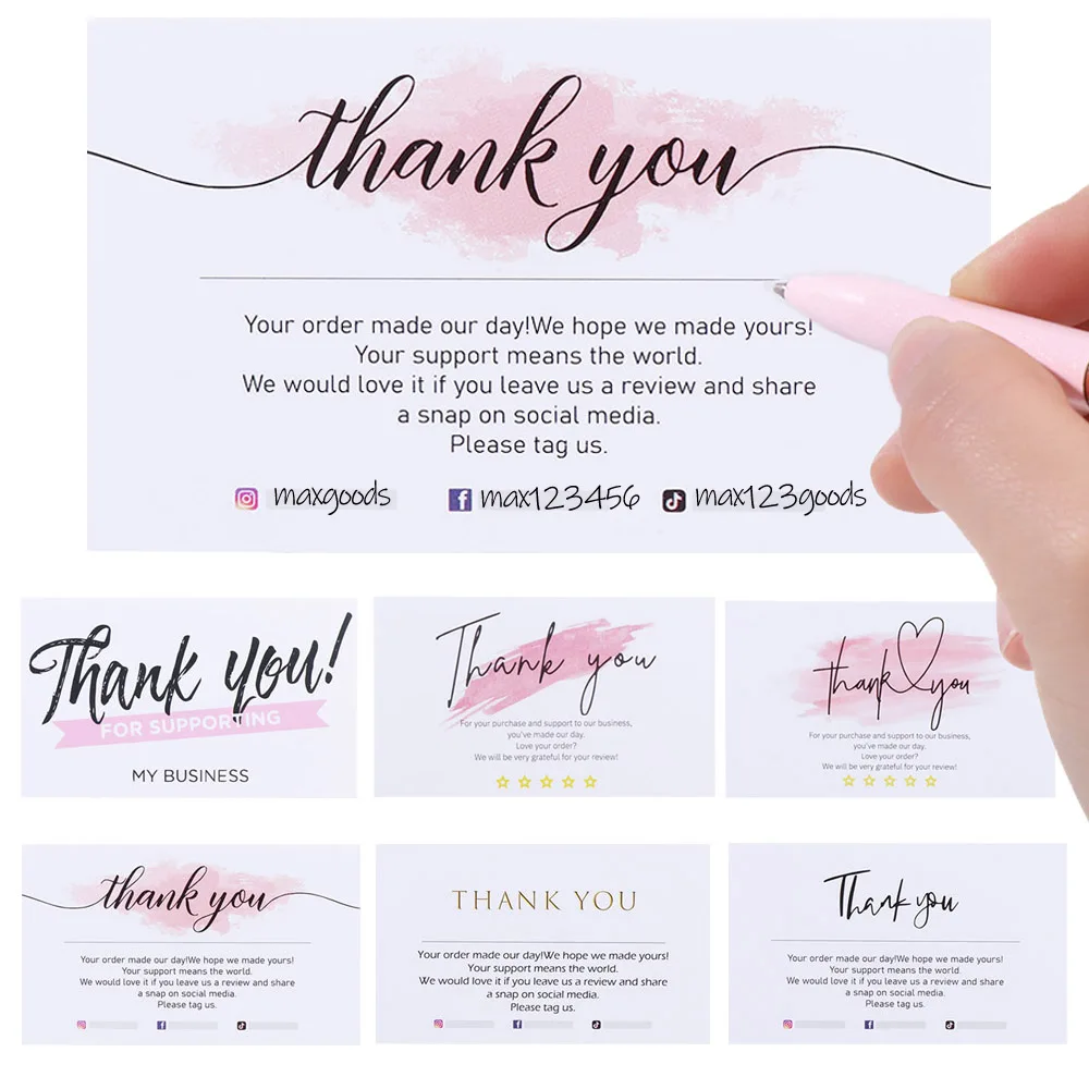 30PCS/Pack Thank You Cards Express Appreciate Greeting Cards Gift Package Cardstock Praise Labels