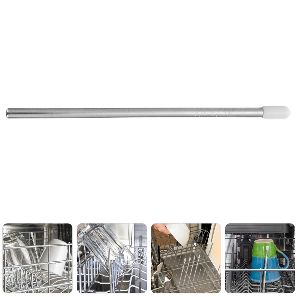 

6pcs Stainless Steel Dishwasher Drain Rack Bottle Holder Drying Rack For Glass Cup Wine Bottle Support Rods Insert Sticks