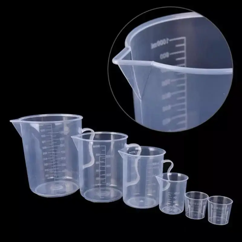 Plastic Measuring Cup Lightweight Durable Baking Beaker 20ml 30ml 50ml 250ml 500ml 1000ml Portable Measuring Cup Scales Tools