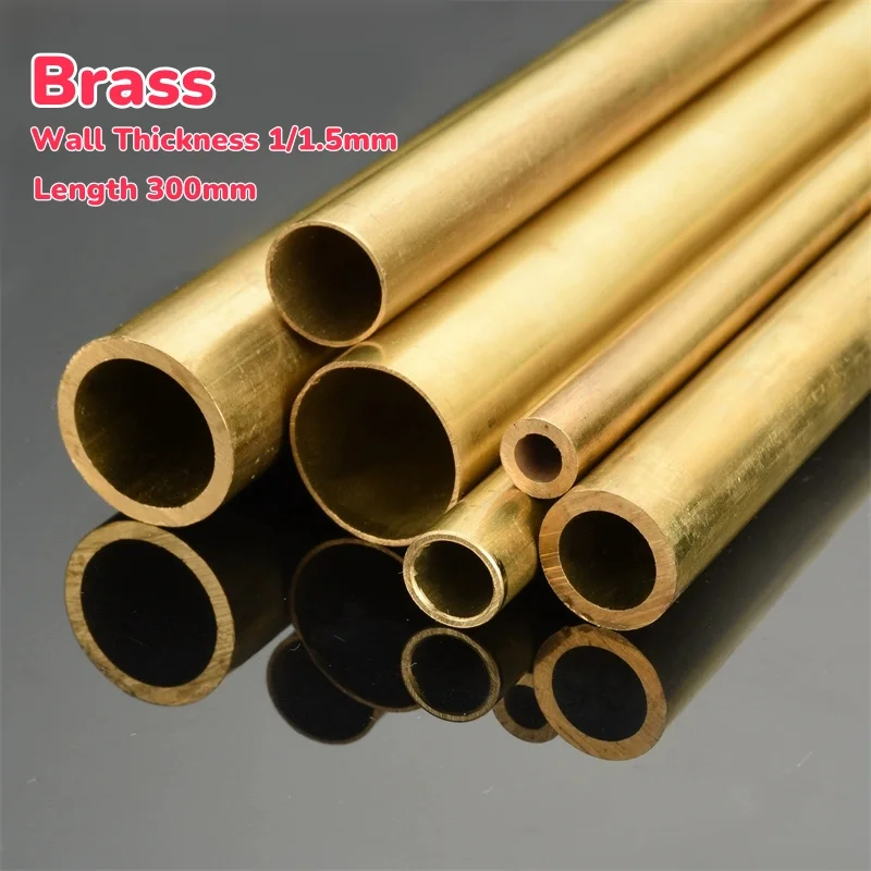 1Pcs OD 3/4/5/6/7/8/9/10/11/12/13/14/15/16/17~40mm Brass Wall Thickness 1/1.5mm Length 300mm Brass Pipe