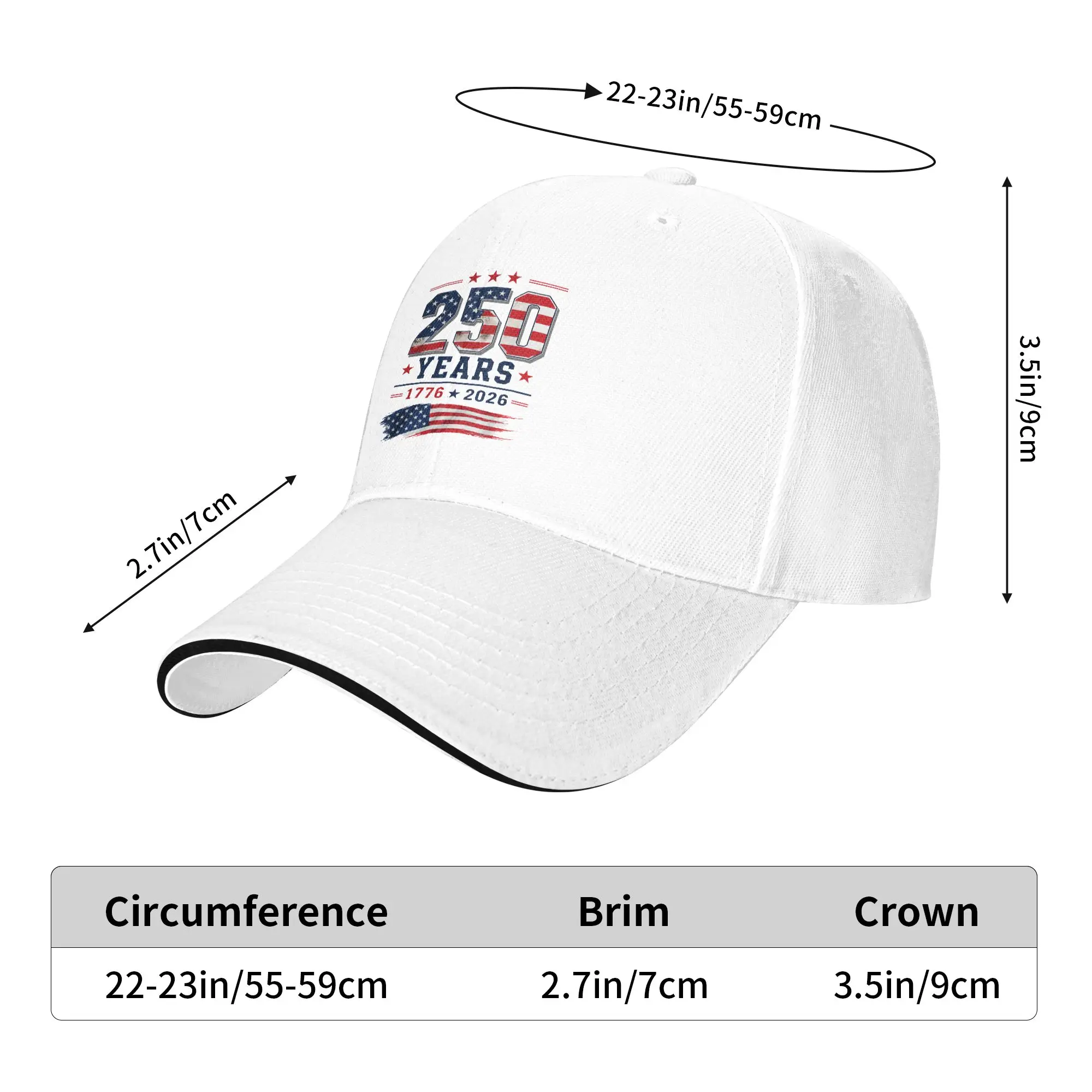 Casual Baseball Cap 4th of July Shirts USA 250th Anniversary America Flag  Outdoor Sport Hip Hop Hats Unisex Funny Baseball Caps