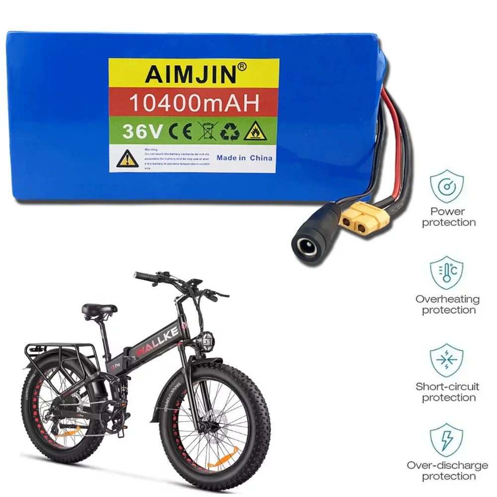 

10S4P 36V 10.4Ah Lithium-ion Battery Pack 42V 600W 30A Suitable for Bicycles, Cars, and Electric Scooters,with Built-in BMS