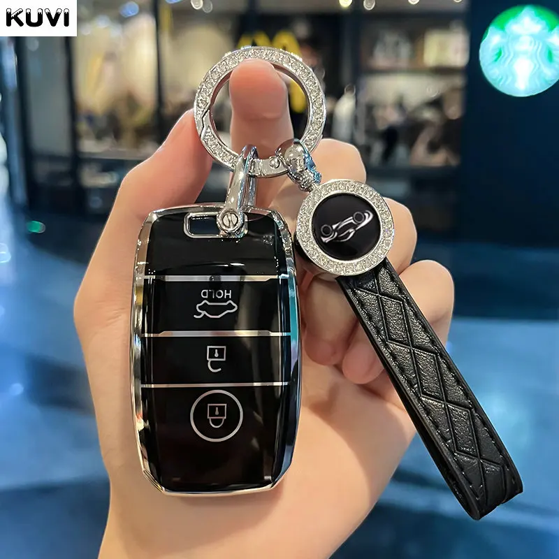 3 Button Shell TPU Car Smart Key Case Cover For KIA Rio Rio5 Sportage Ceed Cerato K3 KX3 K4 K5 Sorento Optima Picanto keychain