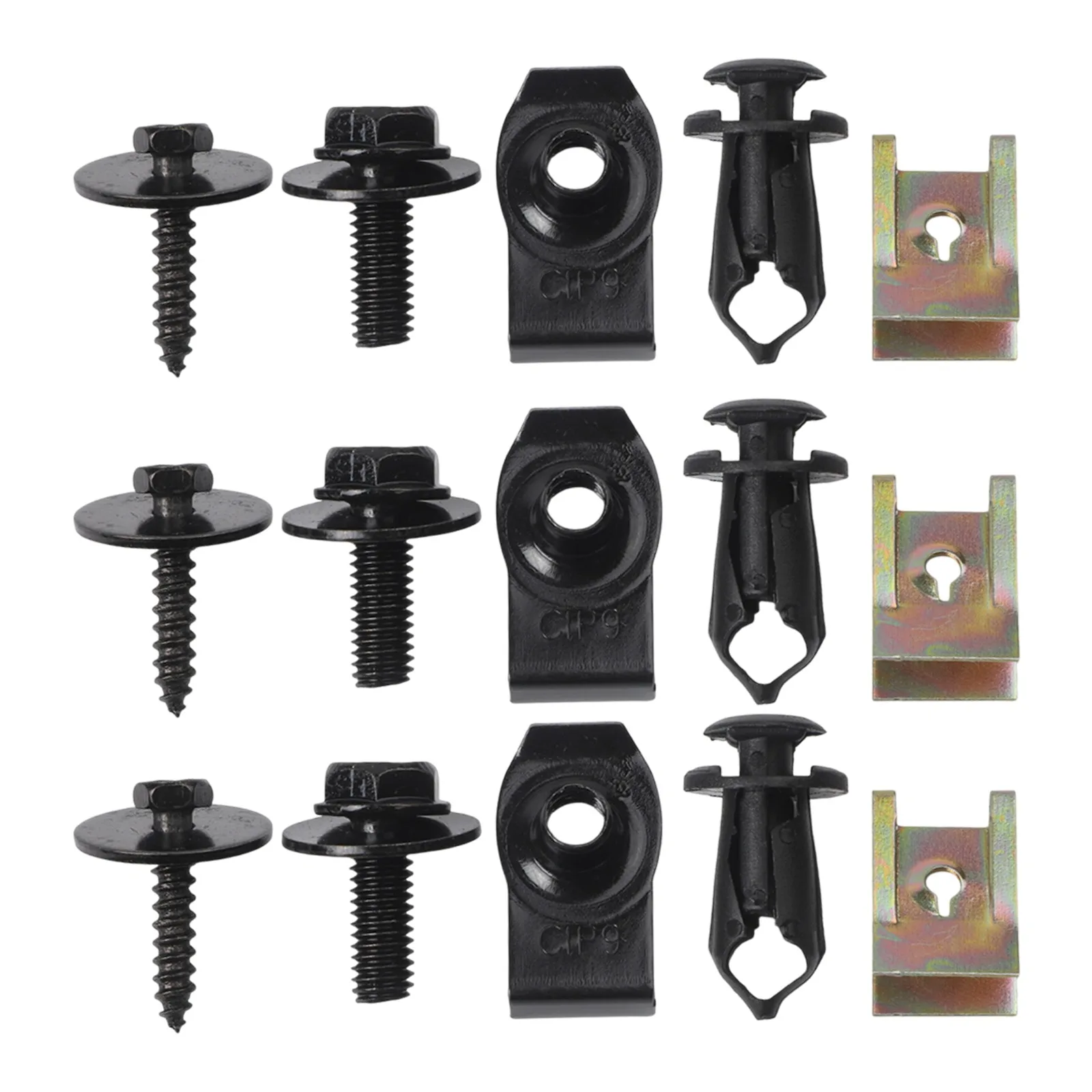 Automotive expansion through-hole rivet button fasteners 100pcs screw and nut clip kit for dashboard and car trunk applications