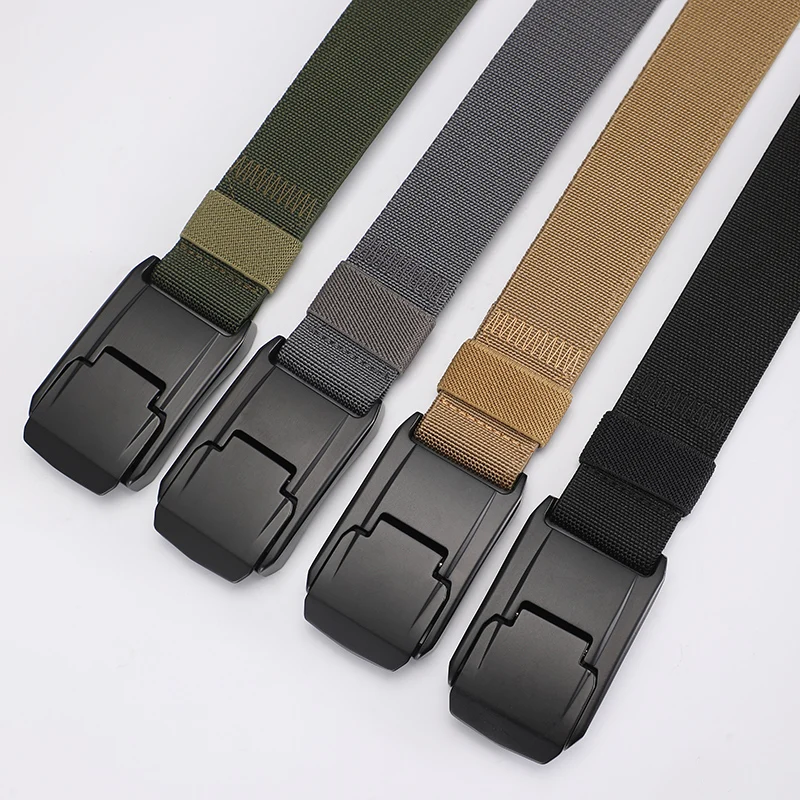 New Stretch Belt For Men and Women Hard Quick Release Buckle Strong Real Nylon Unisex Elastic Belt Overalls Work Belt