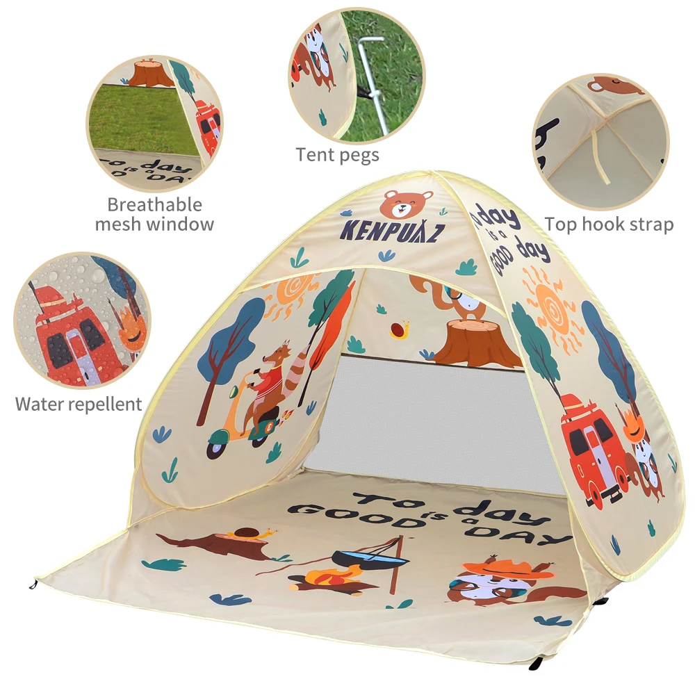 عالية الجودة الشاطئ خيمة عائلية مقاومة للماء الأطفال التخييم في الهواء الطلق الاطفال الخيام تهوية المنبثقة مفتوحة المحمولة للطفل الشمس الظل