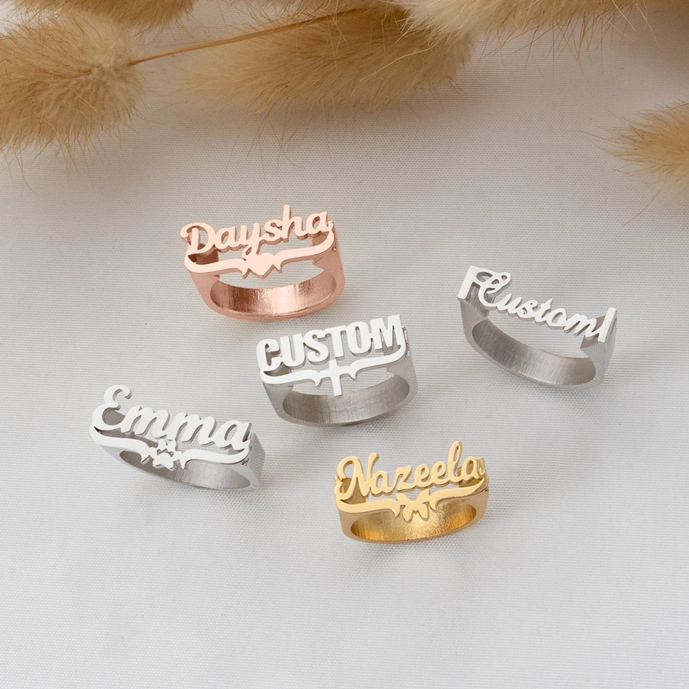 Customized Name Rings, Personalized Cross Stainless Steel Rings, Love Rings, Butterfly Rings, And Various Styles Of Rings