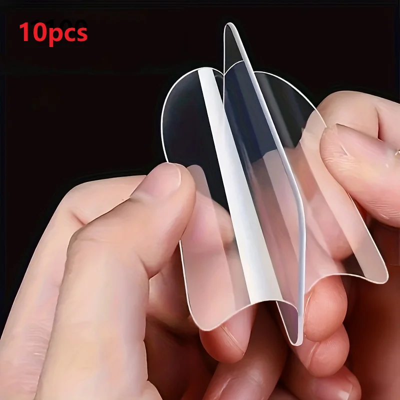 10pcsSuper strong transparent double-sided nano tape, no drilling, no nails, suitable for plastic, glass, metal, stone, drywall