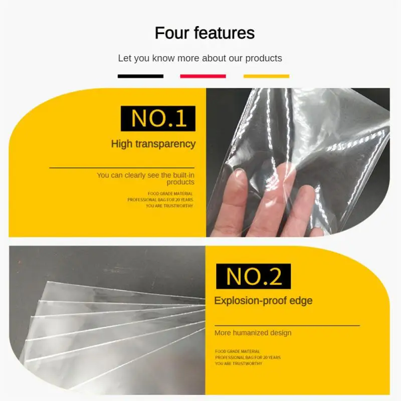 Lollipop Bag High Transparency Smooth And Stylish Transparent 6 Sizes Kitchen Bar Utensils Plastic Bag Explosion-proof Edge Opp