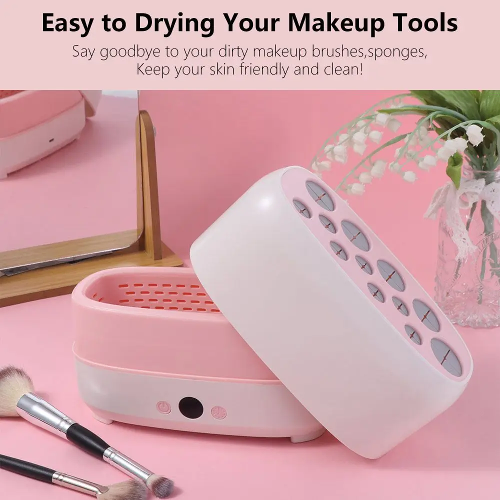 Machine de séchage de brosses cosmétiques électrique automatique, nettoyeur rapide, sèche-pinceaux de maquillage, 12 trous visibles