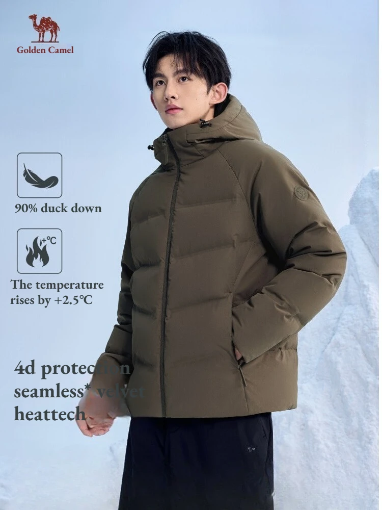 Golden Camel Winter Waterproof Down Jacket Warm Ultralight 650FP Duck's Down Hooded Men's Outdoor Camping Coat Hiking Jackets
