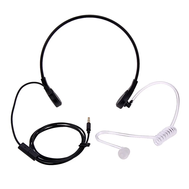 Mobile Phone Throat Vibration 1 Pin 3.5mm Finger PTT Mic Air Tube Headset Microphone for iPhone Samsung Xiaomi Smart Cell Phone