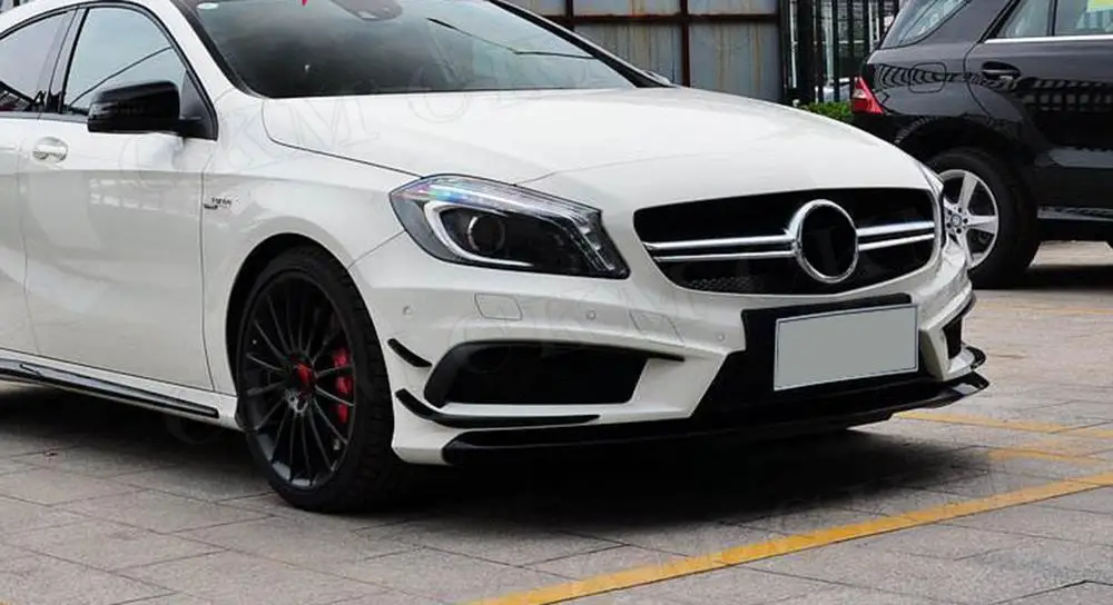 

Carbon Fiber Front Bumper Foglamp Trims Covers Side Fin Canards For Mercedes Benz A Class W176 AMG line Sport 2013-2015