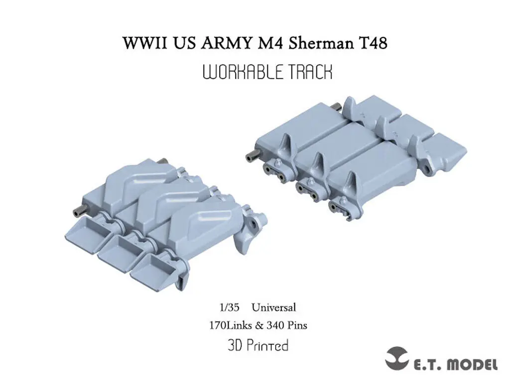 

ET MODEL P35-082 1/35 WWII US ARMY M4 Sherman T48 w/duck bill（Type 1）Workable Track