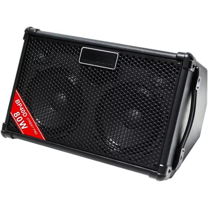 BP40D Powered Acoustic Guitar Amplifier  Speaker 80W W/Battery with Reverb Chorus Delay Effect, 6 Inputs,3 Band EQ, Black