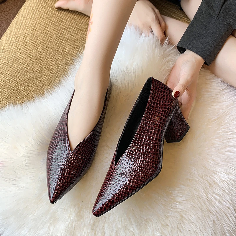 Retro Women's Ankle Boots 2025 New Pointy V-neck Patent-leather Women High Heels Simple Versatile Commuting Office Female Shoes