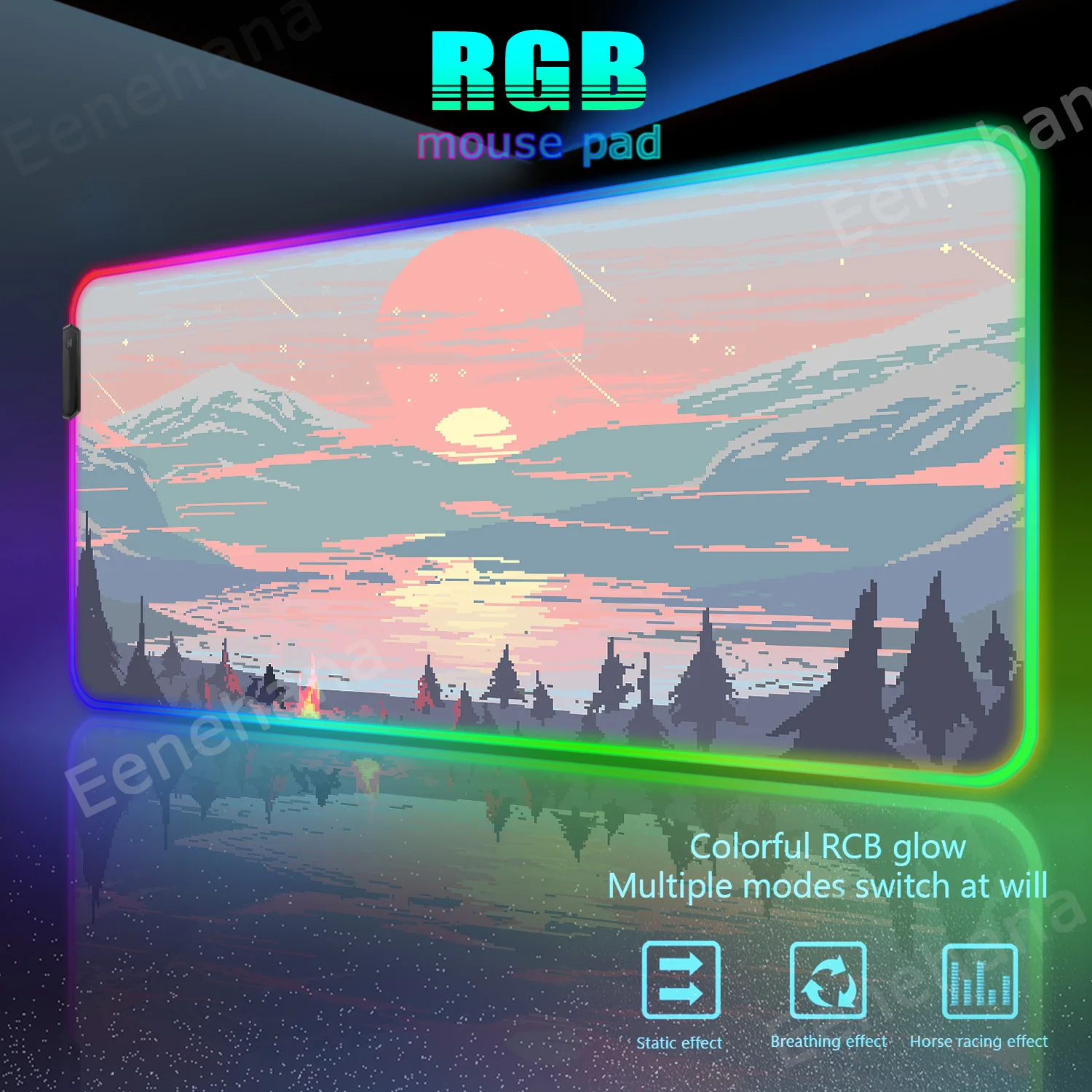 Large Rgb Mousepad Keyboard Extended Pad Night Cute Clouds Gaming Setup Accessories Computer Mat Pc Gamer Desktop Moon Mouse Pad