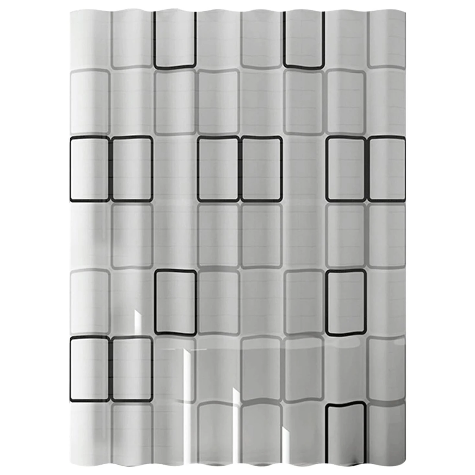 

72x78 inches Checkerboard Wall Shower Curtain - Textured Shower Curtains for Bathroom Set with 12 Hooks, Hotel Spa Luxury Polyes